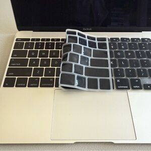 Protector Sheet Silicone Cover | for Mac Laptop Keyboard | Black/Transparent